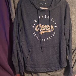 Aeropostale Navy Blue Hoodie with Gold Accent Logo